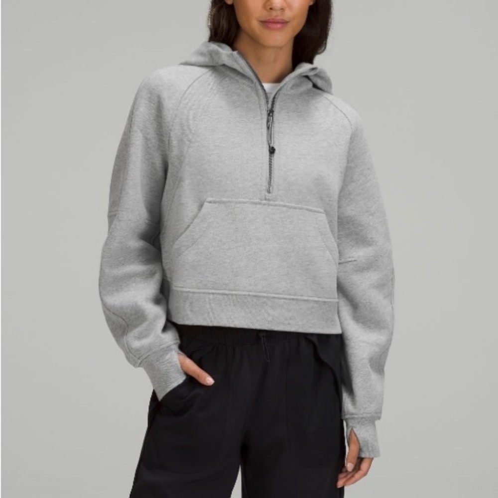 Grey Scuba Oversized Half-Zip Hoodie